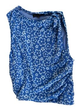 Cotton Candy Blue Floral Sleeveless Top